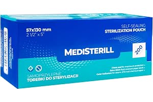 200 stycken självtätande steriliseringspåsar, PVC-dentalsteriliseringspåse, självtätande påse, autoklav-sterilisatorpåse för