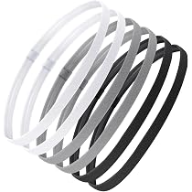 XNJIHWA 12 Pezzi Cerchietto per Capelli Uomo e Donna Fasce per Capelli in Metallo Ondulata Multiplo Stile Fascia Antiscivolo Nero per Sport,Fitness,Quotidiano