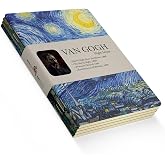 Retronote Van Gogh 4'l&uuml; Defter Seti 1, Night Series, &Ccedil;izgisiz, 64 Sayfa, 14x21 cm, Standart