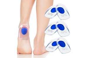 MINISOISO 3 Paires Talonnettes en Gel Epine Calcaneenne Silicone Talonette, Soulage Douleurs Pieds Semelle Talon, Tendinite et Fasciite Plantaire Orthopédique Coussinet pour Homme et Femme,S