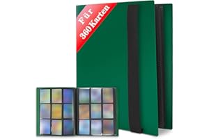 JUSONEY Karty zbierające Album - Z360 Kieszenie 20 Pages Pro 9 Kieszenie z wodoodporną niebieską okładką książki,Idealne do zbierania kart dla MTG Magic,Do dopasowania Atta (Zielony)