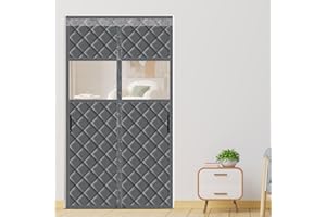 LALAGO Magnetyczna izolacja termiczna zasłona na drzwi, 160 x 220 cm, zasłona termiczna z izolacją na zimno i Ealdo, przyjazna zwierzętom, na balkon, do salonu (z oknem)