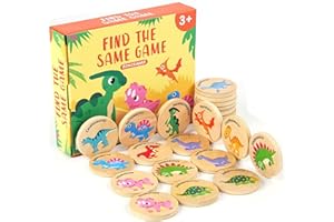 ZBATHTOY Memory Games Dinosaur Memory Games for Kids ages 4-8 Dinosaur Pairs Game for 4 5 6 7 Year Old Wooden Montessori Game Dinosaur Toys Gifts for 3-8 Year Old Boys Girls Birthday Present Gifts Age 3+