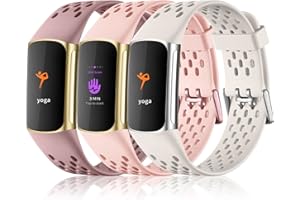 Epova 3 Pezzi Cinturino Compatibile con Fitbit Charge 5 Cinturino/Fitbit Charge 6 Cinturino, Regolabile Braccialetto di Ricambio Bande Sportive Morbide e Traspiranti per Charge 5/Charge 6