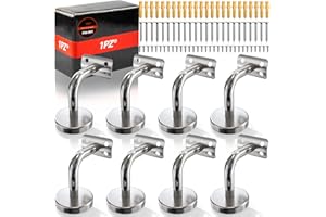 1PZ FX6-001 8 articles Support de main courante d'escalier en acier inoxydable support de rampe d'escalier Convient aux maisons intérieures et extérieures aux jardins et aux hôtels