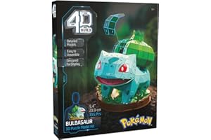 4D Build, Pokémon Bulbasaur – zestaw 3D do składania, Pokémony do kolekcjonowania, Puzzle 3D dla dorosłych i nastolatków, 195 elementów, dla osób w wieku od 12 lat