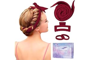 LEMENGGO Lockenwickler Locken Ohne Hitze, Verbessertes 60" Extralanges Heatless Curls Band, Lockenwickler ohne Hitze,über Nacht DIY Hair Curler Set Haarband Wave Formers für Mittleres Langes Haar (Red)