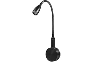 Meanyee Flexible Gooseneck Wall Reading Lamp 3W Bedside Lights with Touch Switch/Dimmable for Reading in Bed(No Indicator)