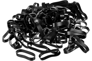 PATIKIL 100 Stück Silikonkautschukringe Elastische Ringe 31.4mm für Kordelwickel Schwarz