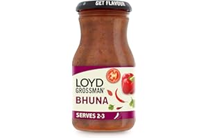 Loyd Grossman Sweet Bhuna Curry Cooking Sauce, Chilli Rating Mild/Medium, 350 g Jar (Pack of 1)