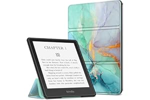 Fintie Etui do 6,8" Kindle Paperwhite (11. Generation - 2021) i Kindle Paperwhite Signature Edition - ultra cienki super lekki stojak pokrowiec ochronny z funkcją automatycznego uśpienia / wosku (Z- Szmaragdowy Marmur)
