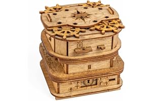 iDventure Cluebox - Davy Jones Locker - Escape Room Spiel - 3D Holzpuzzle - Geldgeschenk Puzzlebox - IQ Puzzle - Rätselbox und Geburtstagsgeschenk für Erwachsene - Gadget für männer - Reisespiel