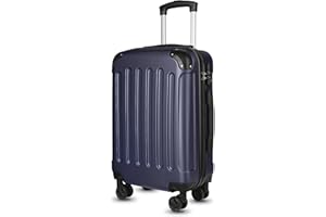 YOETEY Valigia Cabina con Ruote, Guscio Rigido in ABS, Trolley con Lucchetto TSA, Blu, 57x37x23 cm