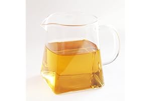 JEESHAN Pichet à thé en verre transparent résistant aux hautes températures 350 ml avec poignée Cha Hai Gong Dao Bei Gongfu Teaware