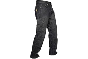 Rider Protec® Men's Motorcycle Jeans Aramid Protective Linning Motorbike Denim Jeans Riding Pants with Removable Armour Biker Trousers for Men