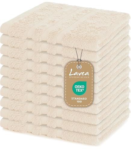 Lot De 2 Serviettes Invité 33x50 Cm SYMETRIE Coton Gris Alvéoles | Leroy Merlin