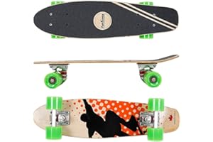 ‎FUNTOMIA FunTomia Mini-Board Cruiser Skateboard 57cm aus 7-lagigem kanadischem Ahornholz inkl. ABEC-9 Kugellager