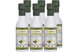 Le Terre di Colombo – Bouteilles d'Huile d'Olive Extra-Vierge 100 % Italienne - Bouteilles en aluminium - Lot de 6 x 0.25 L