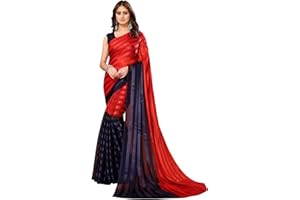 TreegoArt Fashion Damskie sari z satynowym wykończeniem, z nieszytą bluzką