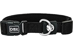 DDOXX Collier Chien Air Mesh, Rembourrée, Réglable | Nombreuses Couleurs & Tailles | pour Petit, Moyen Gros & Grand | Colliers Chat Chiot | Noir, XS