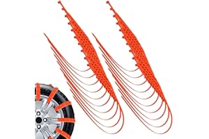 MICJLLT 20 Pcs Snow Chains for Cars,Snow Tyre Grips with No Slip Cable Tie for Vans,Universal Adjustable Tire Strip Anti-Skid Winter Safety Suitable for SUV Pickup Trucks - Emergency