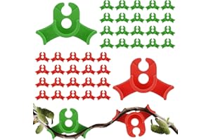 QIMMU 40 Stück Pflanzenbieger,Lst Clips,90 Grad Low Stress Training Clips,Pflanzenclips,Zum Biegen von Pflanzenstämmen und Ändern der Wuchsrichtung(Rot+Grün)
