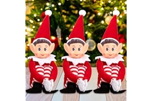 BBLTIFF Juego de 3 Elfo Navidad 35CM, Elfo Navidad Muñeco, Juego de Elfos, Muñeca Suave de Pierna Larga Travieso Duende Elfa Navidad Muñeca con Cuerpo Suave y Cara de Vinilo, para Decoración Navideña