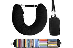 iophi Portatile Cuscino Cervicale Riempibile - Cuscino Cervicale Imbottito - Cuscino Da Viaggio Collo Multifunzionale A Forma Di U Con Tracolla Regolabile - Adatto A Viaggi In Auto, Aereo