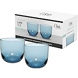 Villeroy & Boch, Like Ice bicchiere da acqua, set 2 pzvetro colorato blu ghiaccio, capacità 280ml