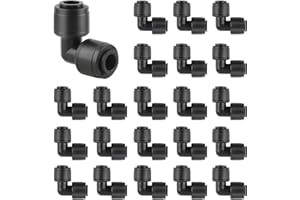 Kalolary 30 szt. szybkozłączki do nawadniania kropelkowego 1/10.2 cm, uniwersalne złącze kolanowe 90 stopni do rur nawadniających 1/4 cala, szczelne złączki do systemu nawadniania kropelkowego, 30 szt