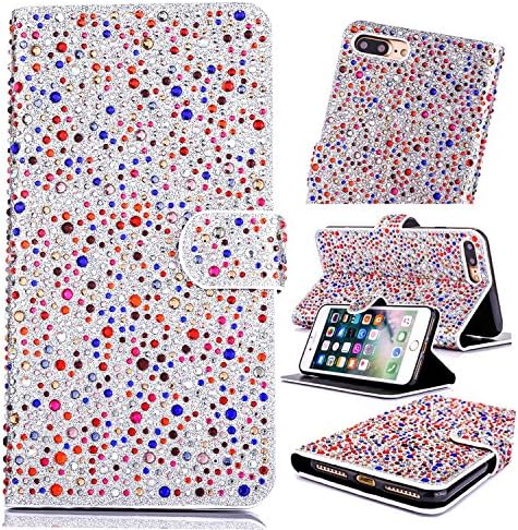 iPhone 6S Plus Case,iPhone 6 Plus Leather Case,iPhone 6 Plus/ 6S Plus Cover with 5.5 inch Screen,Flip Wallet case for iPhone 6S Plus,Cool 3D Bling Glitter Diamond Raindrop Pattern Leather Stand Function Flip Kickstand Magnetic Book Wallet with Card Slot Holder Protective Cover Case for Apple iPhone 6S/6 Plus 5.5