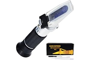 GAIN EXPRESS Réfractomètre à alcool de vin tenu dans la main avec ATC à double échelle Brix 0-40% 0-25% VOL Testeur optique pour la vinification de raisin à vin