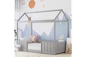Moimhear Cama Infantil de 90 x 200 cm – versátil Cama Infantil de Madera para niños y niñas