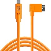 Tether Tools TetherPro USB-C to 3.0 Micro-B Right Angle - Dik A&ccedil;ı Bağlantı Kablosu 15' (4.6m) DSLR Kamera, Turuncu