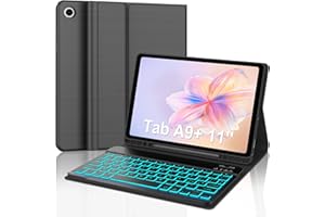FOGARI Tastiera Custodia per Samsung Tab A9+ - Tastiera per Samsung Tab A9 Plus 11" 2023 (SM-X210/X216/X218), Italiano QWERTY, Supporto Magnetico Retroilluminazione a 7 Colori Bluetooth Tastiera, Nero