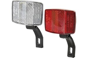 cyclingcolors réflecteur Avant Blanc + arrière Rouge vélo avec Support réglable catadioptre réfléchissant Ville Route Fixie singlespeed VTT