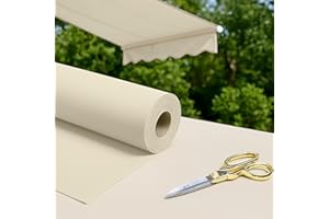 Byour3 - Tissu AU MÈTRE pour Auvents Extérieurs Protection UV Ombre Balcon Véranda Bâches Gazebo Auvent Latéral Pergola Camping-Car Coussins Bateau (Ivoire, Rouleau de 200 cm de Large)