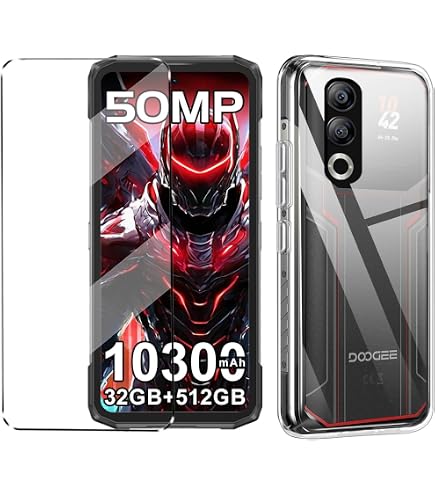 Coque Doogee Blade 20 Avec Verre Trempé - Protection Silicone TPU Souple Et écran 9H, Couleur Noir