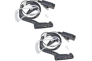 HYSHIKRA Auricolare con tubo acustico con microfono compatibile con Motorola DP3400 DP4400 DP4800 DGP4150 XiR-P8200 Xpr-6300 Radio bidirezionale multi-pin (2 PACK)