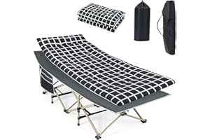 JF HOME BLISS Camp Beds with Mattress Folding Camping Cot with Carry Bag for Outdoor Travel, Office, Home Nap