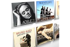 VIYMGIT 4 Packung Schallplatten Wandhalterung, 30,5cm Acryl-Regale für Album Record Storage & Display, klare Acryl schwimmenden Regale für Wand-Foto-Dekor, Bild Leiste, Kinder Bücherregal, Magazin Rack