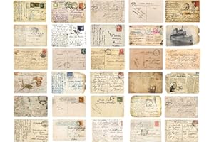 ZPPLD Set di 30 cartoline vintage, materiale di carta per cartoline, stile vintage, cartoline, cartoline, cartolina dalla forma irregolare