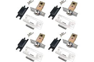 JIEHAOJIA 4 juegos de pernos pasan a través del pestillo de la puerta tubular (35 mm), con tapa protectora de plástico, soporte de acero inoxidable y un juego de tornillos