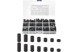 BEFUN 320pcs ABS Round Spacer Washer Assortment Kit, M3 M4 Nylon Non-Threaded Column Standoff Support, Insulation Column Standoff Spacer, Plastic Spacers with Storage Box, 14 Sizes