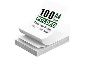 QPENGUINBABIES 100 Sheets A4 Thermal Paper (Folded), 8.27x11.69' Thermal Paper(210 x 297 mm) for Portable Thermal Printer, Compatible with No Ink Printer, for Travel or Home Work, Printing Contract, Picture, etc