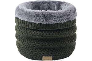 DURINM Calentador de Cuello Invierno Bufanda de Punto Tubular Hombre Braga Para El Cuello Térmica Unisex Color Liso De Lana De Ganchillo Bufanda Hombre Invierno Snood Neck Warmer