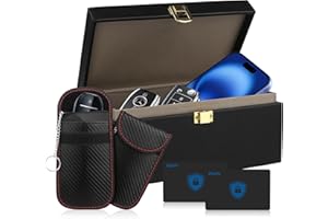 Large Car Key Signal Blocker Box, [Plus 2 Pack Faraday Pouch & Blocker Cards] Diyife 8-12 Car Keys Capacity Faraday Box for Car Keys and Phones, Anti-Theft Key Fob Protector RFID Signal Blocking Box