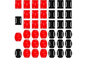 Boisbresil 40 Stück 3M Klebebefestigung Klebehalterung Flache Gebogene KlebepadsKlebepad Adhesive Aufkleber Halterungen Helmbefestigung Action Kamera Zubehör für GOPro Action Camera DV HeroSession