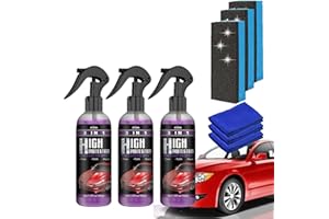 BAINUAI 3 Pcs Revêtement en Céramique De Voiture, High Protection 3in1 Spray, 3 in 1 Polish Voiture Hydrophobe, Auto Coating Spray pour La Protection De La Voiture, Étanche À l'eau Et À La Poussiè