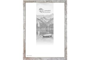Clamaro 'Collage' Cornice 23x27 Fatto a Mano | Bianco Antico | Moderna Cornice Rettangolare in MDF con Vetro Acrilico, Pannello Posteriore e Gancio (in Formato Orizzontale e Verticale)